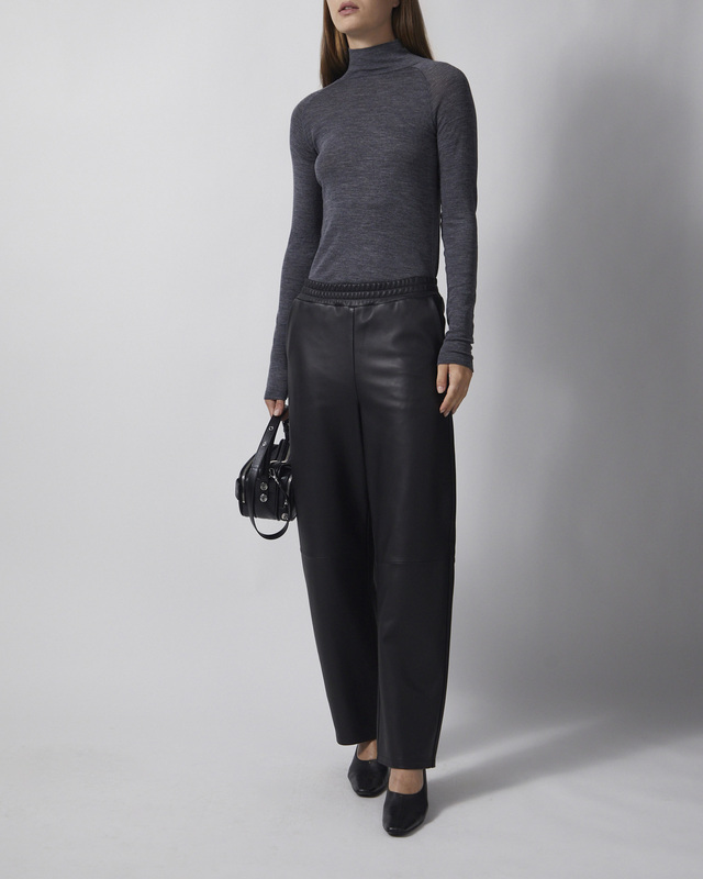 Bukser Cropped Leather Black
