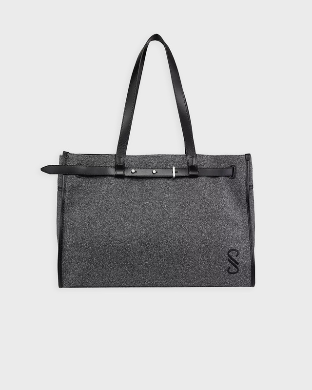 Proenza Schouler Väska Belted Tote in Felt Navy ONESIZE