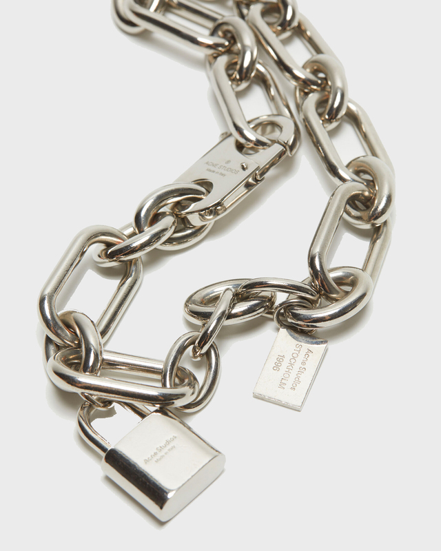 Acne Studios Padlock Chain Necklace Silver ONESIZE