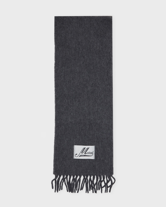 Marni Scarf Logo Alpaca Silver ONESIZE