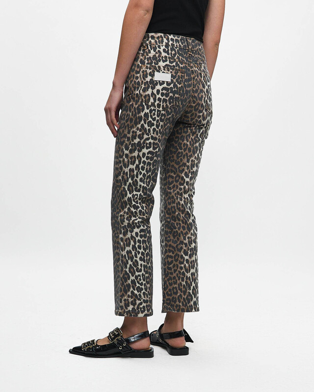 Ganni Jeans Print Denim Betzy Cropped Leopard 29