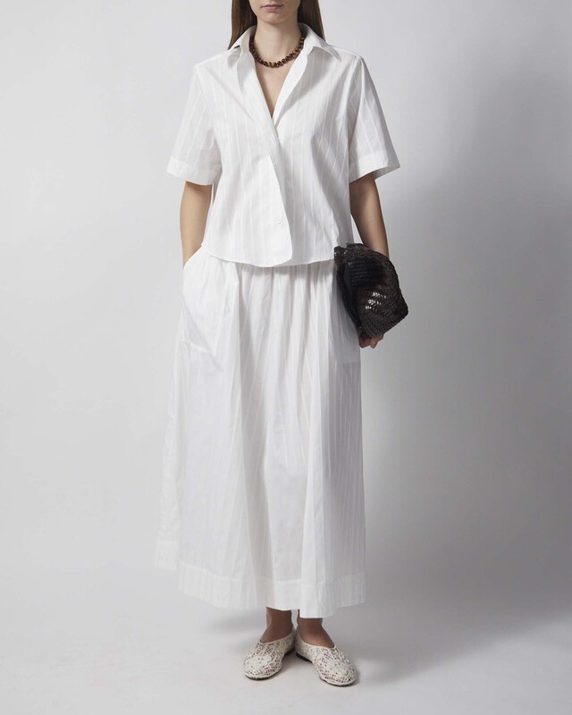Kjol Cotton Maxi Vit