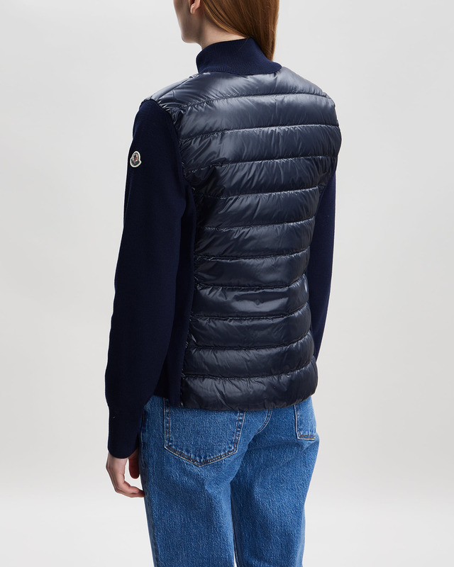 Moncler Cardigan Padded Wool Tricot Navy S