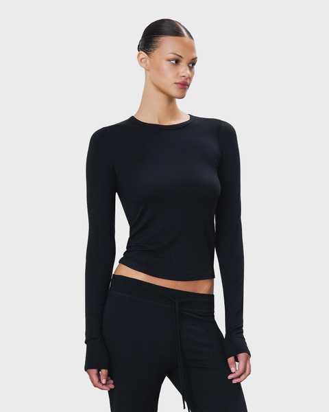 Top Fitted Crewneck Long Sleeve Black 2