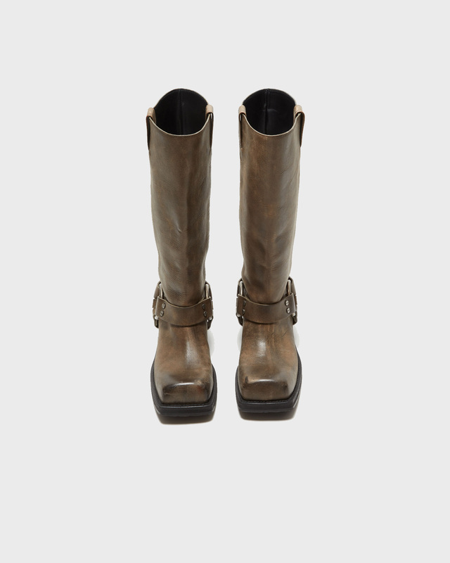 Acne Studios Boots Leather Buckle  Greige EUR 40