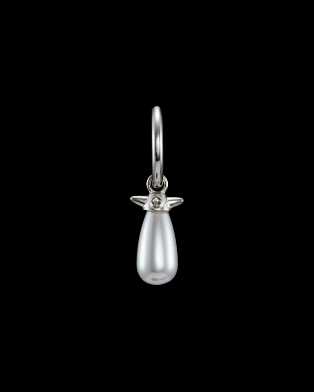 Maria Nilsdotter Earring Pearl Tear  Silver ONESIZE