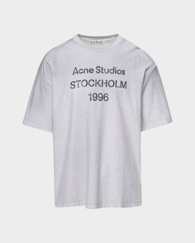 Acne Studios T-shirt Relaxed Logo Grey melange XXS