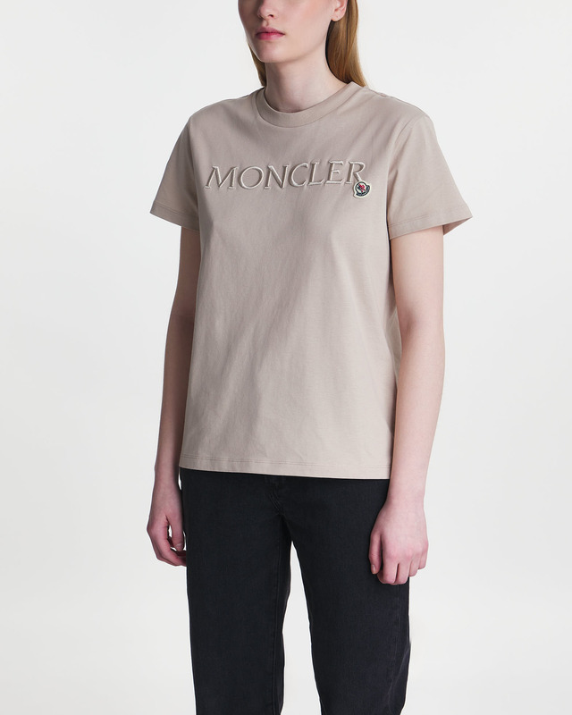 Moncler T-Shirt Maglia Maniche Corte Beige XS