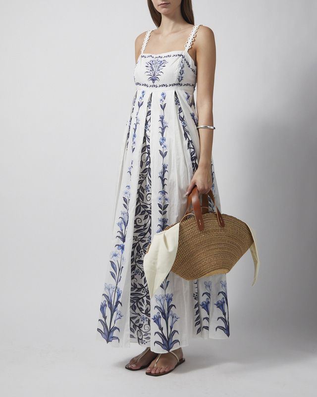 Kjole Flowers Arch Maxi Offwhite