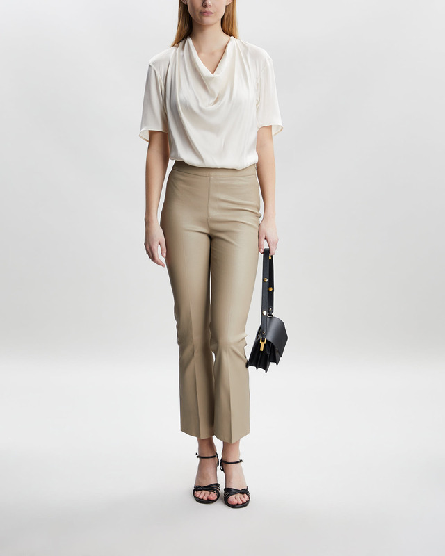 DANTE6 Trousers D6Nome Crop Leather Flare Sand 2 (S)