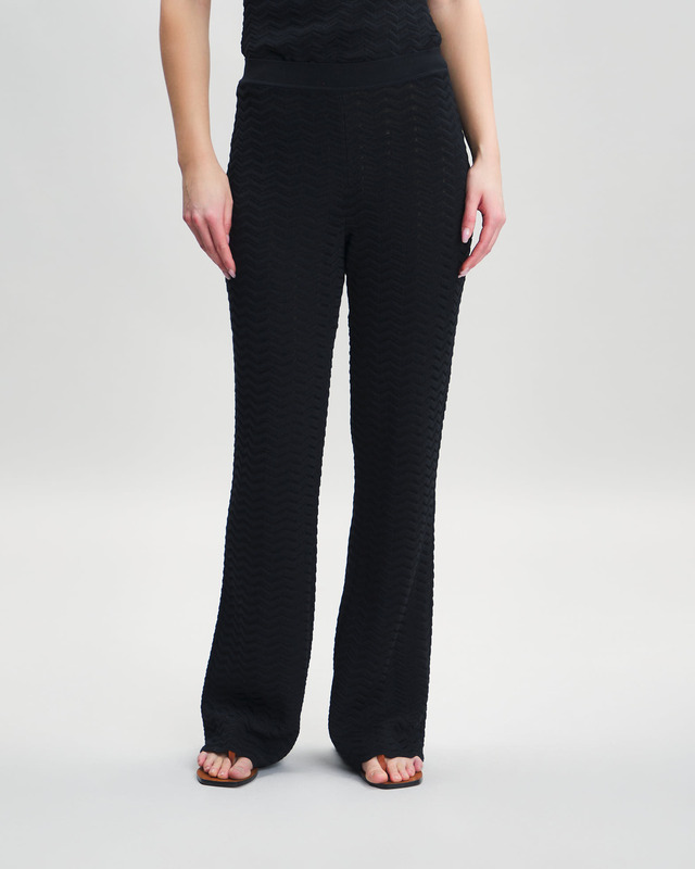 Missoni Trousers Zigzag Viscose Blend Black IT 40 (EUR 34)