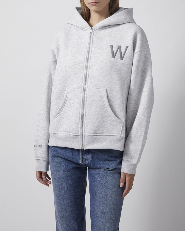 Hoodie Zip Wakakuu Grey Melange