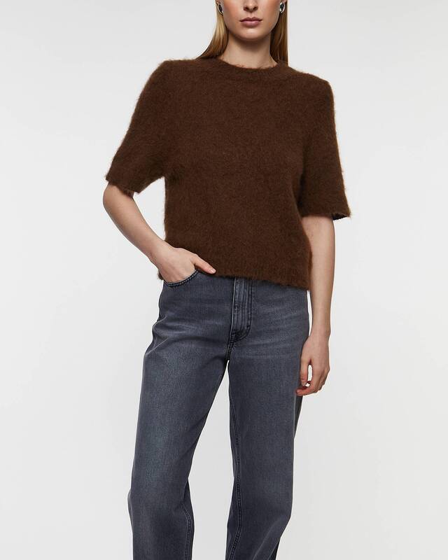 Dagmar Topp Brushed Alpaca Brun XS