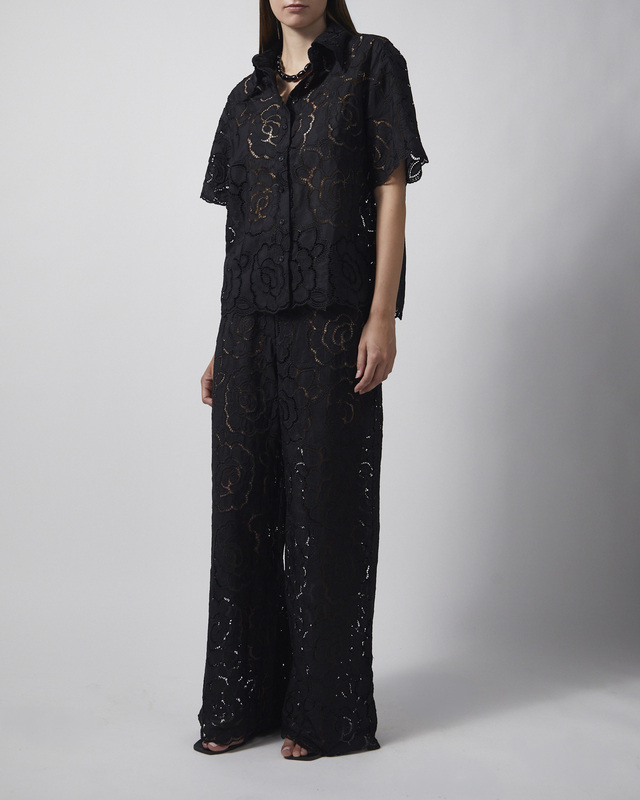 Byxor Stacey Wide Lace Svart