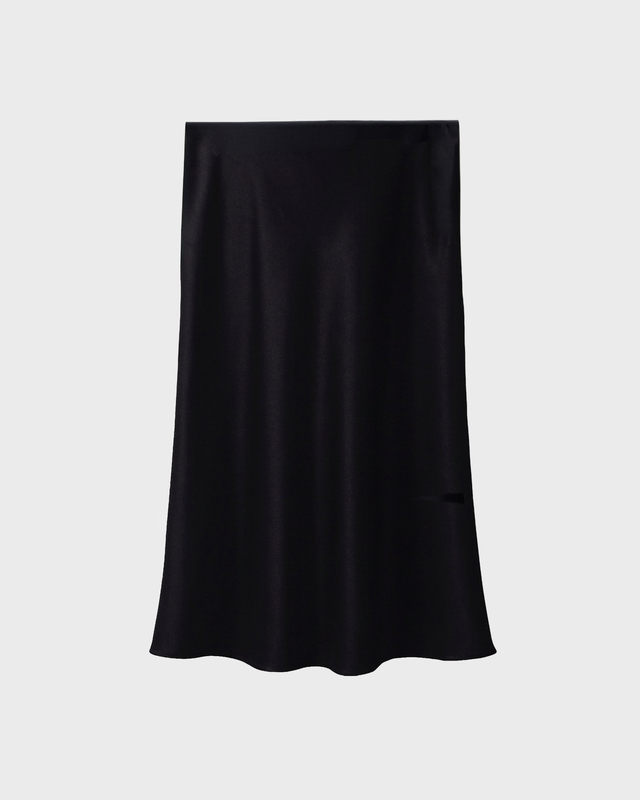 Kjol Ace Satin Midi Svart