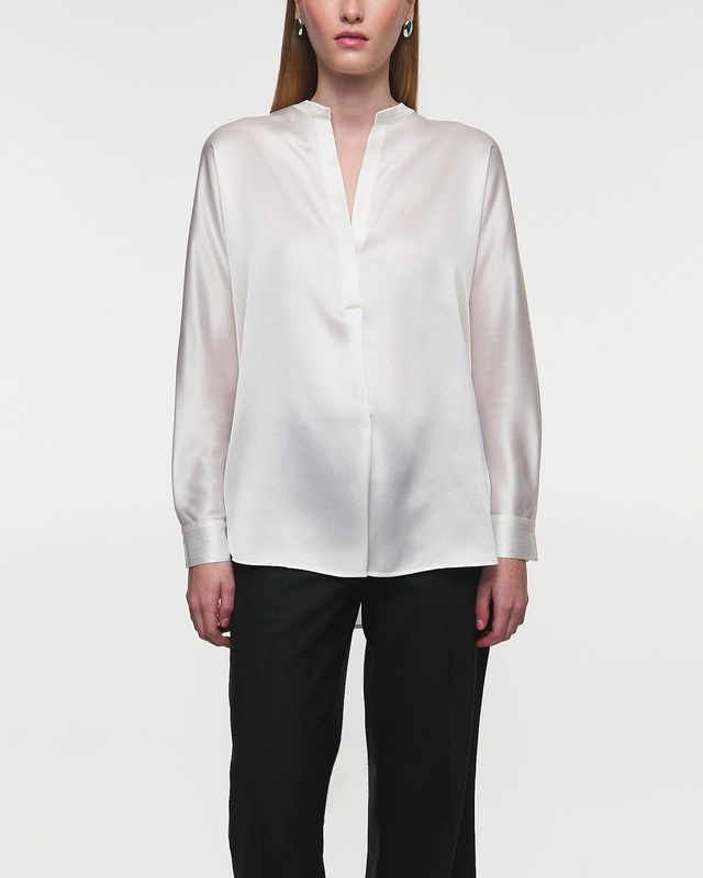 Vince Blouse Band Collar  White L