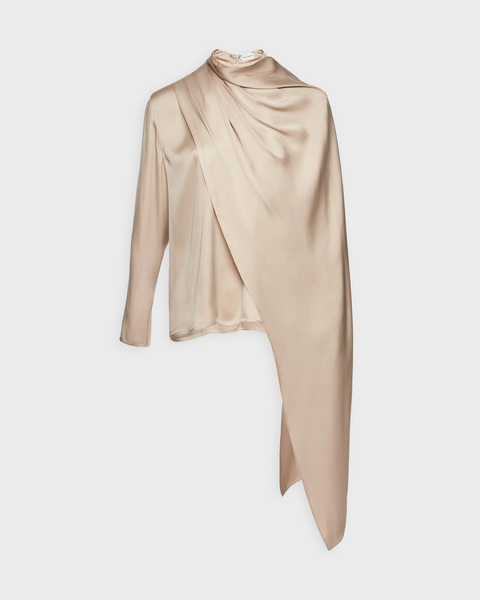 Blus Cape-Effect Silk Beige 1