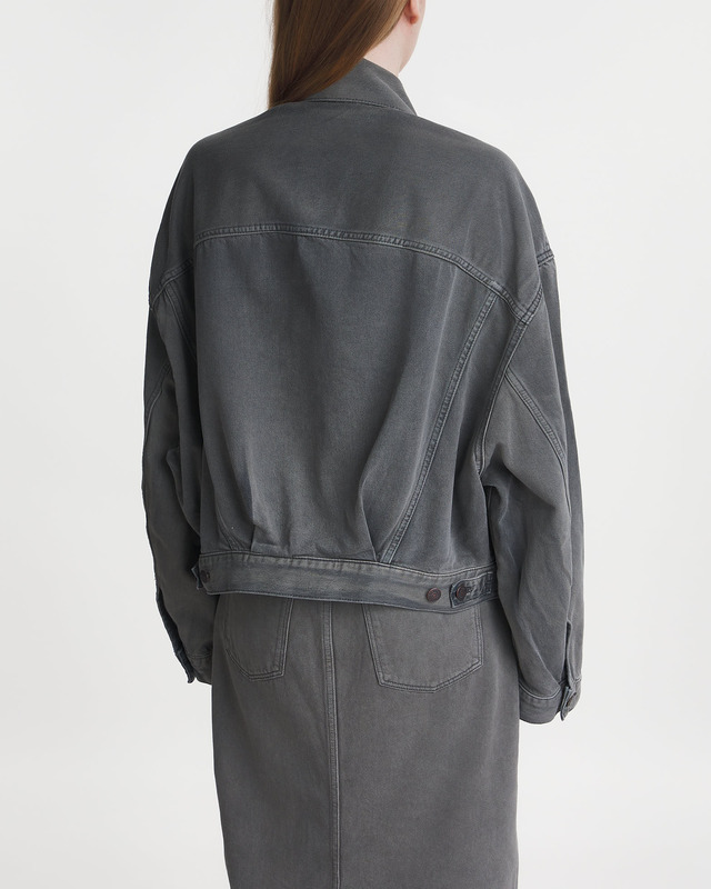 Acne Studios Jacket Denim Cropped Relaxed Antracite grå 40