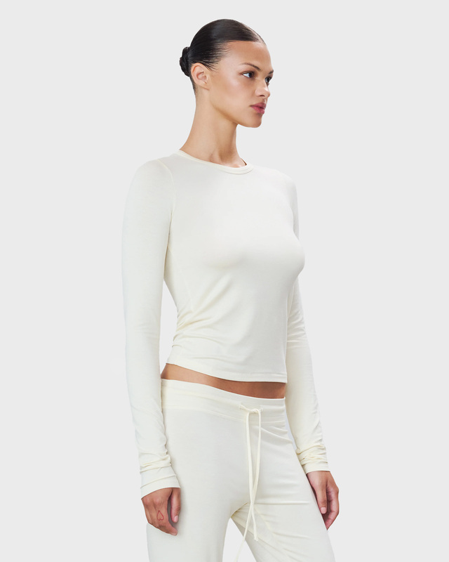 Éterne Top Fitted Crewneck Long Sleeve Creme XS