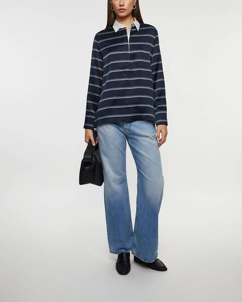 Sweater Rugby Stripe Shirt Slate 2