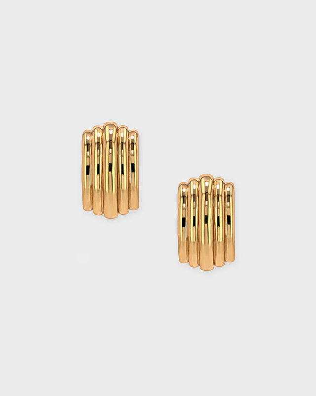 Anine Bing Earrings Chunky Ribbed  Gold ONESIZE