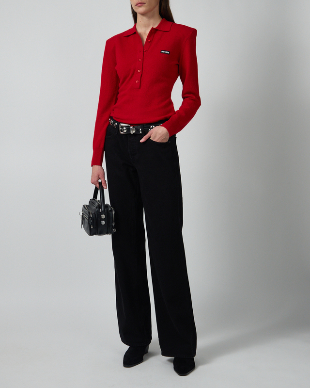 Poloskjorte Wool Longsleeve Red