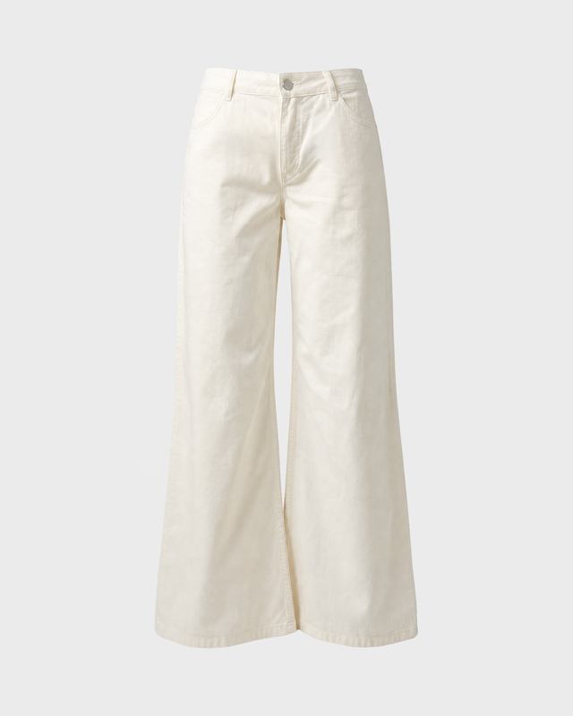 Jeans Flared Cotton Offwhite