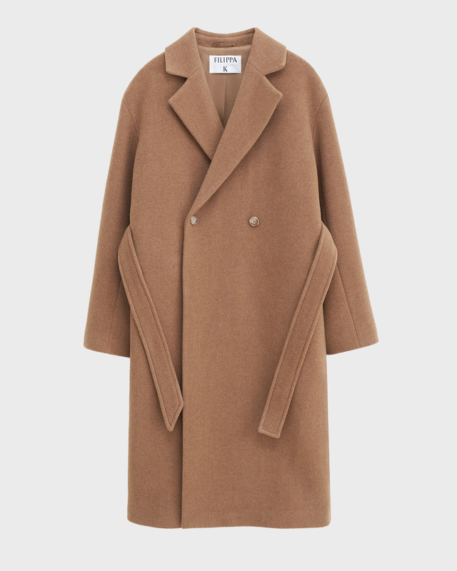 Filippa K Coat Soft Wool Belted  Ljusbrun 36