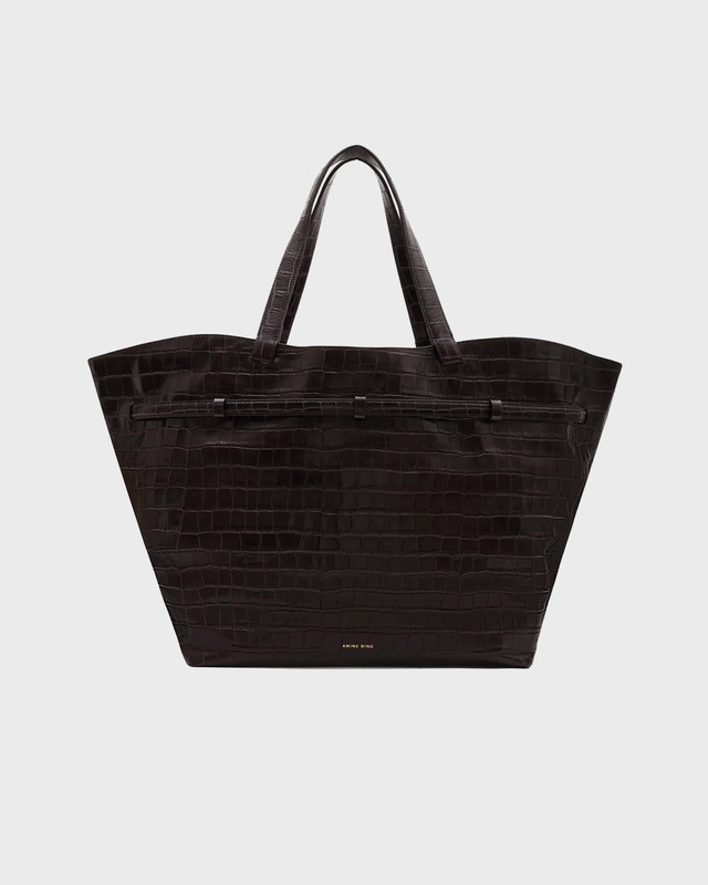 Shoppingtaske Elly Embossed Mørkebrun