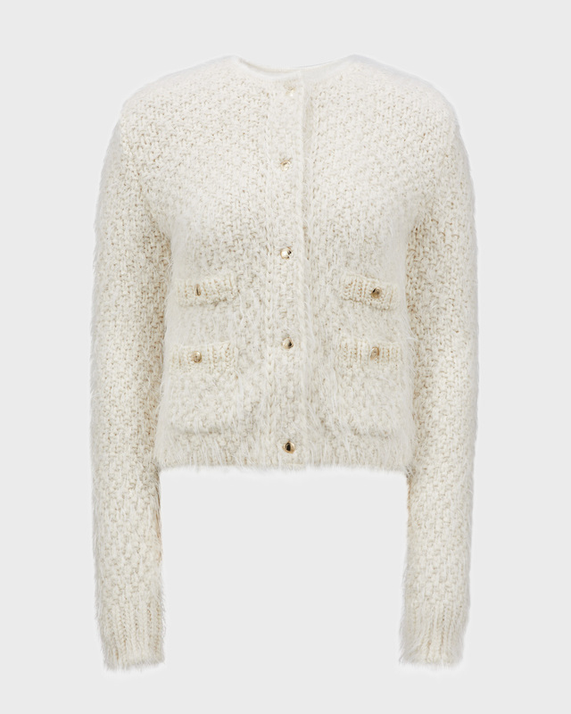 Moncler Padded Wool Cardigan  Natural L