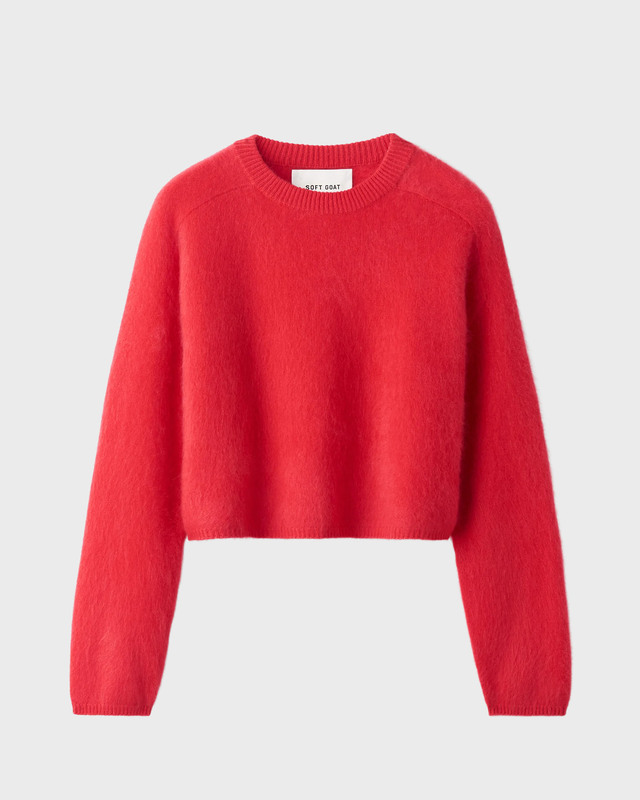 Striktrøje Brushed Crewneck Red