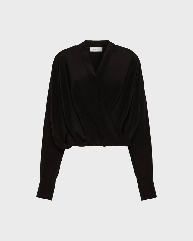 Bluse Loose-Fit Pure Silk Black
