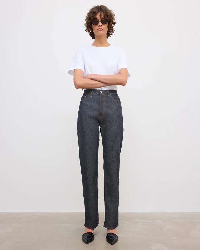 Jeans Straight Leg Denim Raw blue