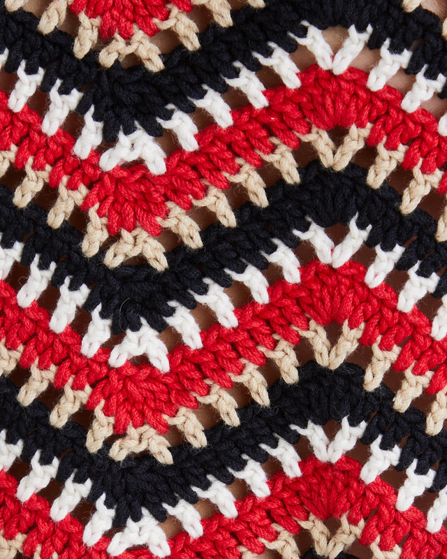 GANNI Väst Cotton Crochet Röd M