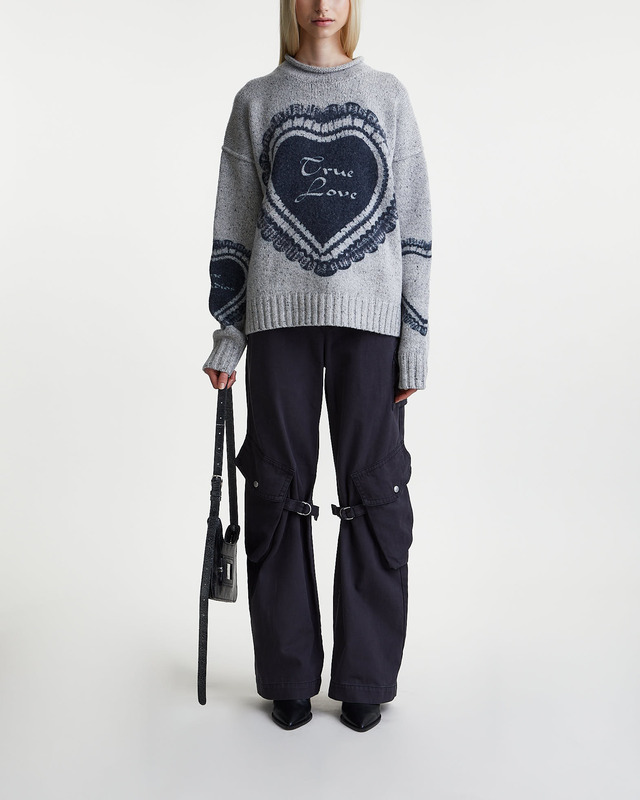 Acne Studios Tröja Printed Wool Ljusgrå S