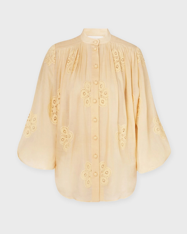 ZIMMERMANN Blouse Acadian Embroidered Light Yellow 0 (XS-S)