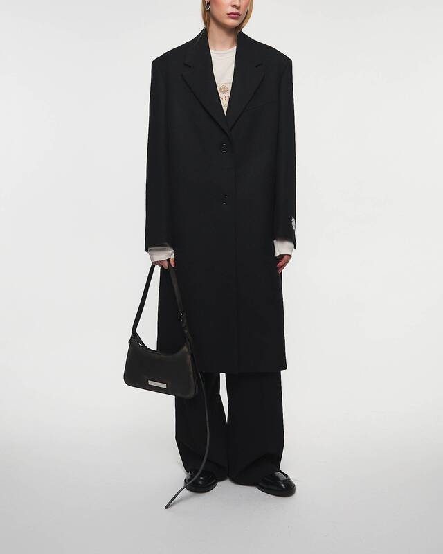 Acne Studios Coat Single Breasted Wool Black 36