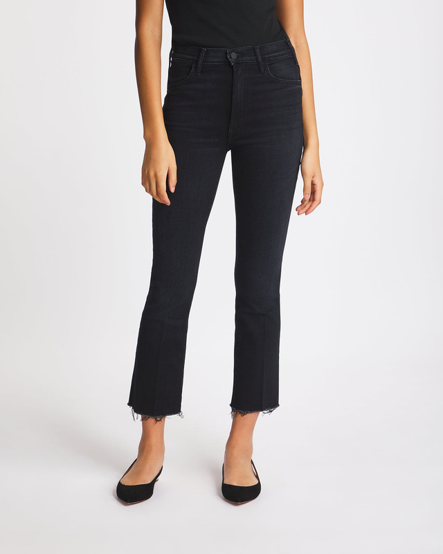 Mother Denim Jeans The Hustler Ankle Fray Svart 24