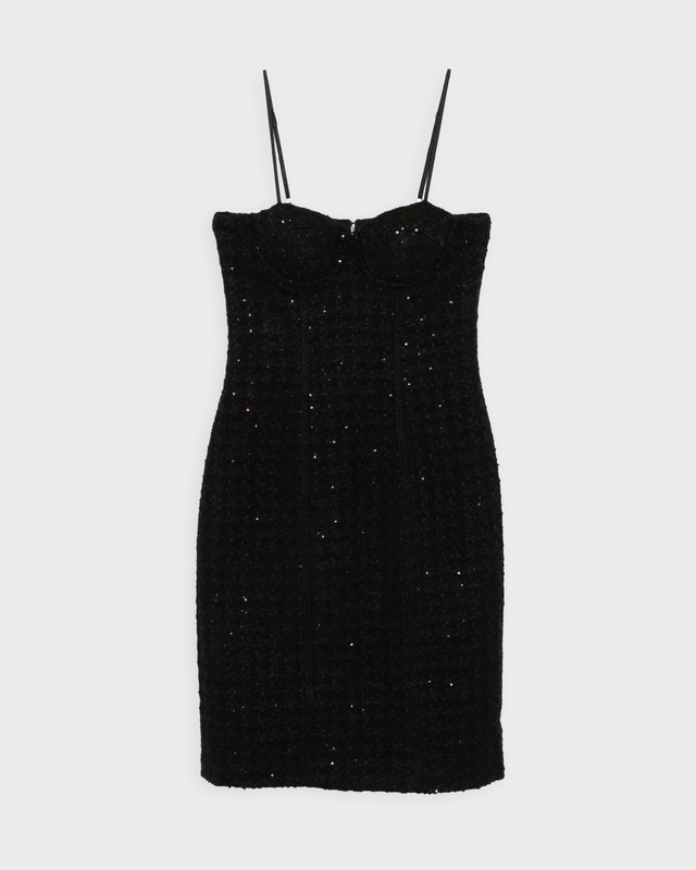 ROTATE Birger Christensen Dress Boucle Midi  Black 38