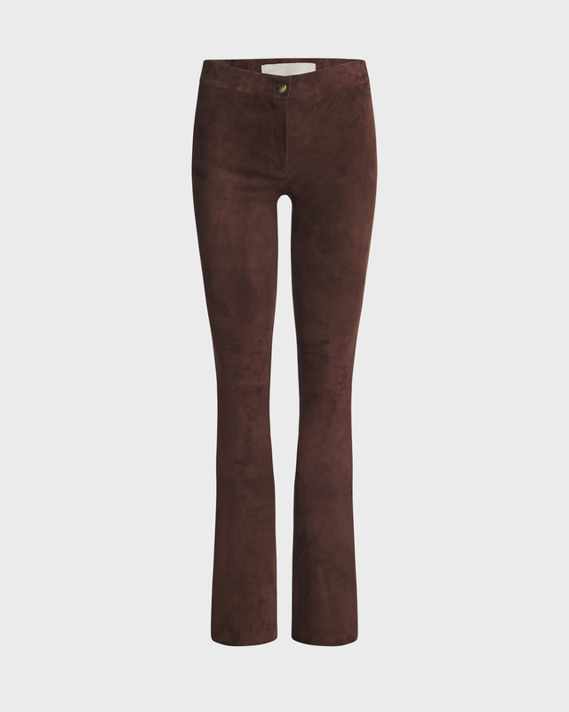 Wakakuu Icons Trousers Izzy Stretch Leather Suede Brown 38