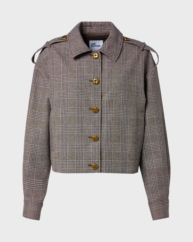 Self-Portrait Jacket Check Brun UK 8 (EUR 36)