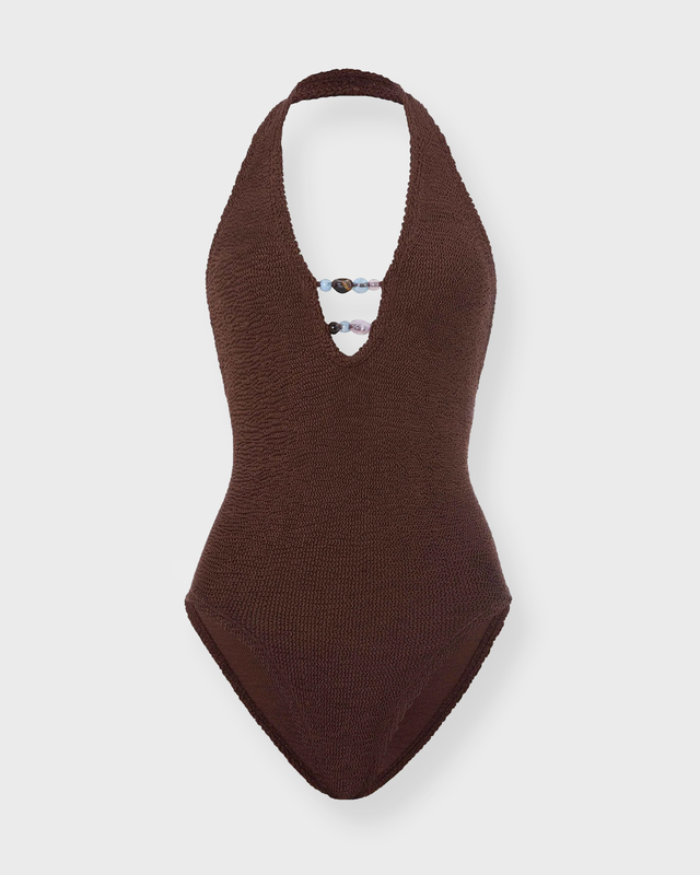 Swimsuit Adriana Beaded Chocolate