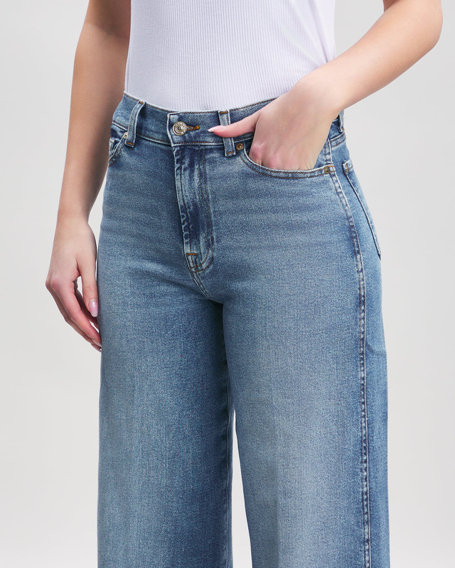 Lotta Luxe Vintage high-rise wide-leg jeans in blue - 7 For All