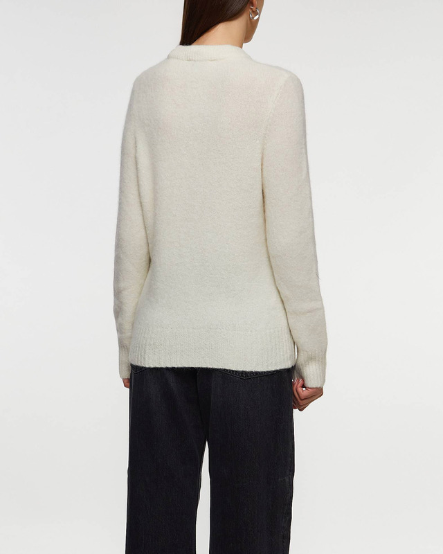 Ganni Sweater Brushed Alpaca O-Neck Egret L