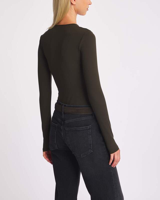 AGOLDE Bodysuit Aura Long Sleeve  Olivgrön M