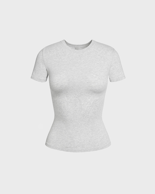 T-skjorte Cotton Jersey Light Heather Grey