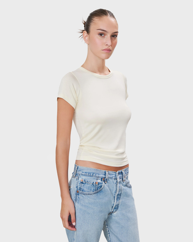 Éterne T-Shirt Fitted Crewneck Short Sleeve Creme M