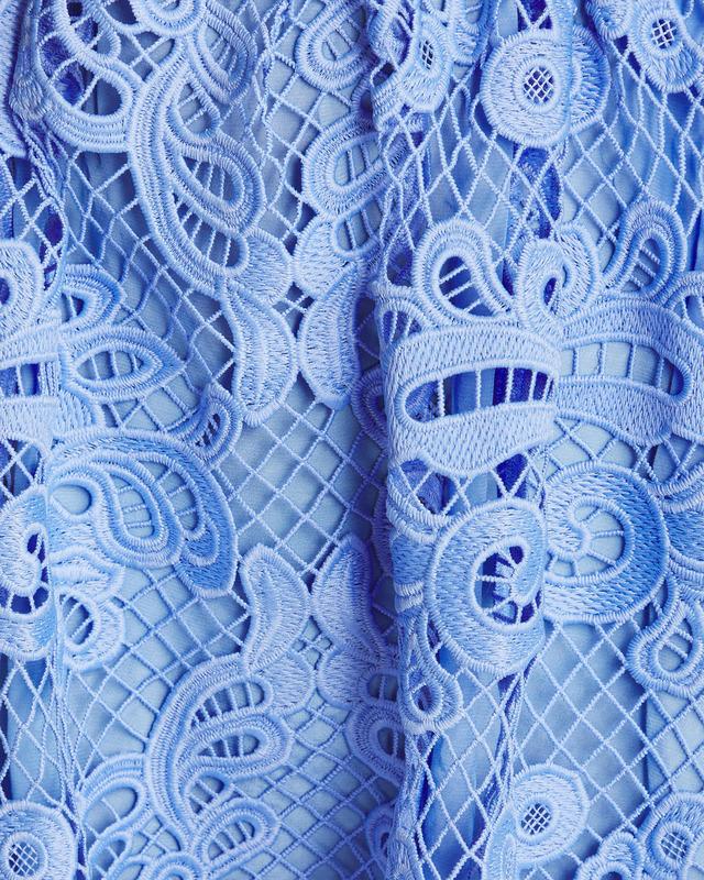 Self-Portrait Dress Lace Cut-Out Midi Blue UK 14 (EUR 42)