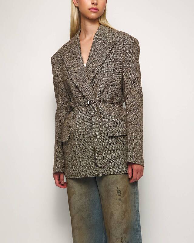 Acne Studios Blazer Single-Breasted Tweed Beige/Brown 32