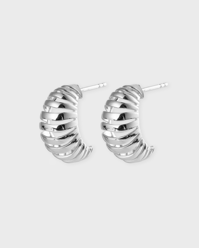 CBYC Earrings Ribbed Medium Silver ONESIZE